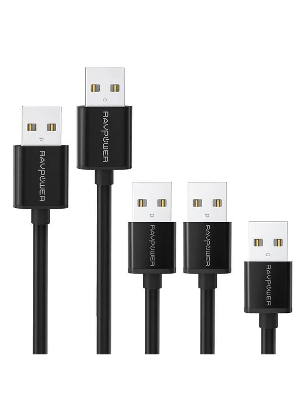 RAVPower 5 x USB 2.0 to Micro USB Cables (0.3 m + 2 x 0.9 m + 1.8 m + 3.0 m) Black