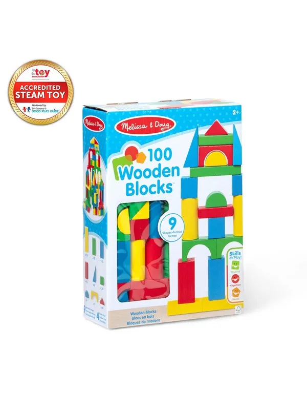 Melissa & Doug Wooden Blocks 100pcs