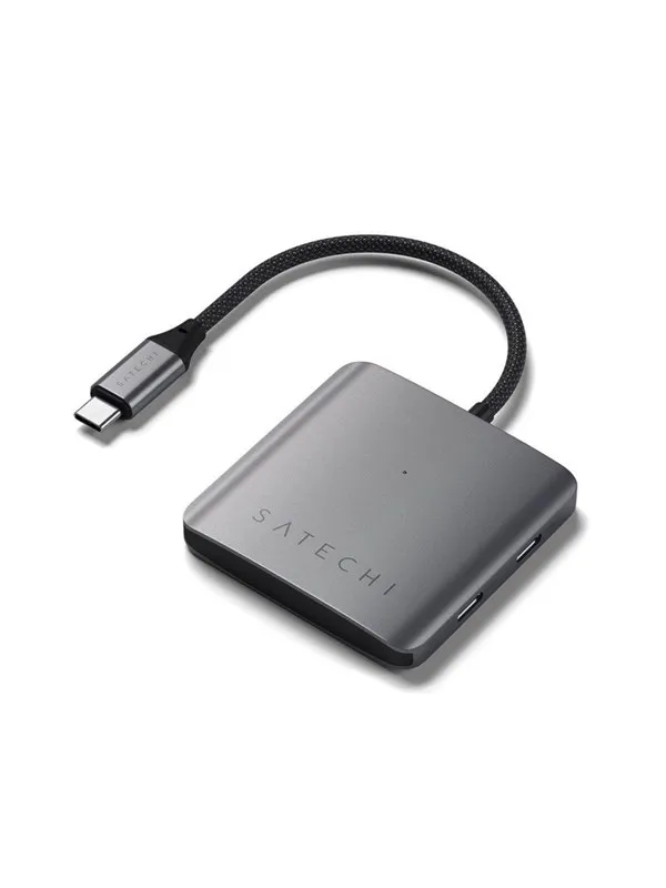 Satechi 4-Port USB-C Hub with PD USB-hub - 4 porter - Sølv