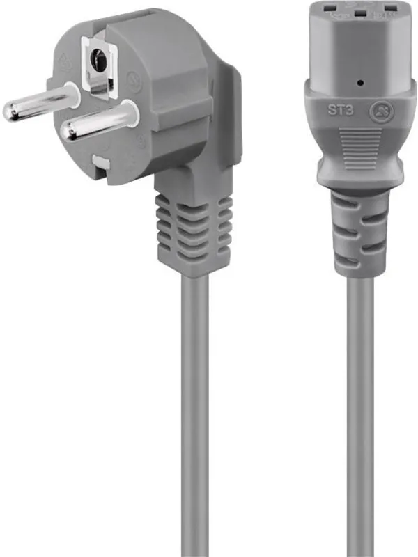 Pro Cold-device connection cord angled 2 m grey