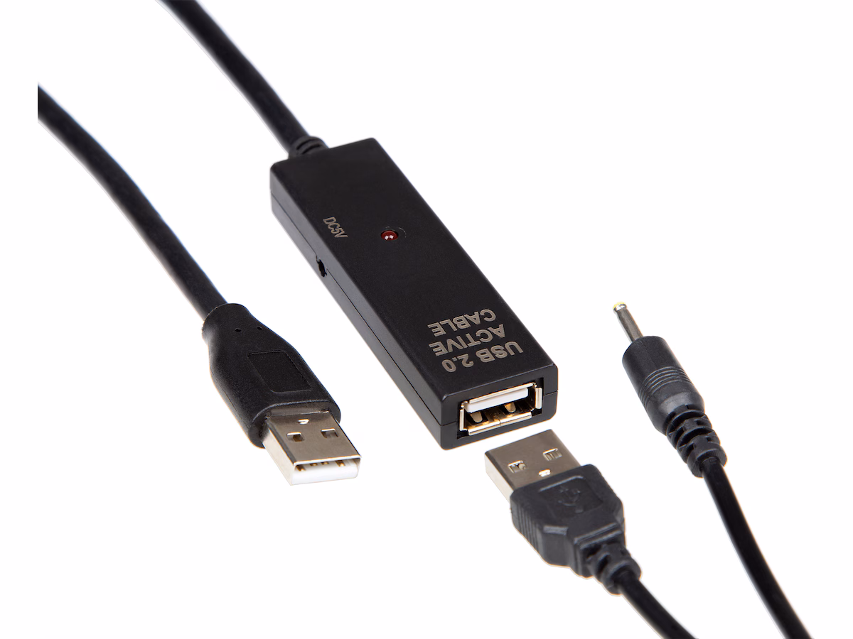 USB-A Forlengelseskabel 10m (sort)