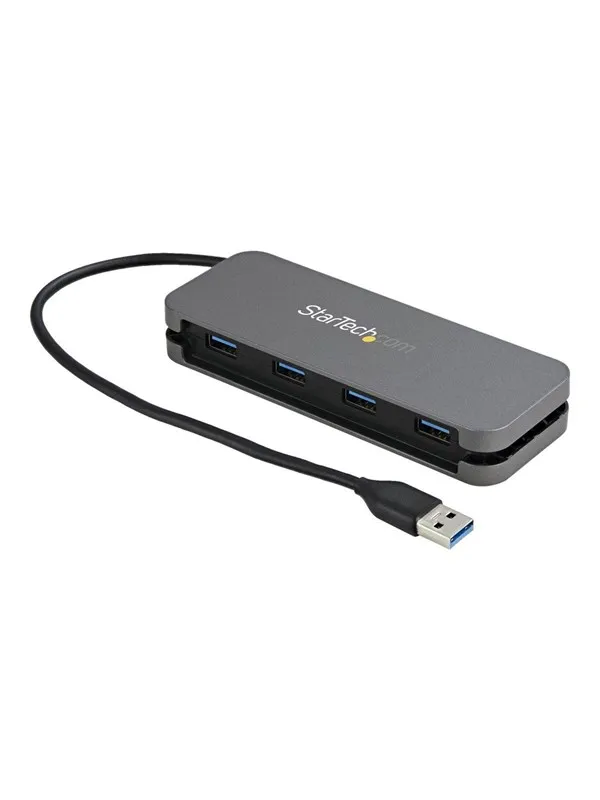 StarTech.com 4 Port USB 3.0 Hub 5Gbps 4A - 11in Cable USB-hub - USB 3.2 - 4 porter - Grå