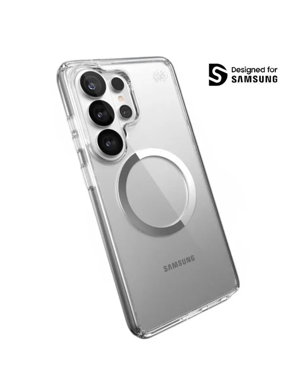Speck Presidio Perfect-Clear Magnet - Samsung Galaxy S26 Ultra MagSafe Case - Clear/Clear/Silver