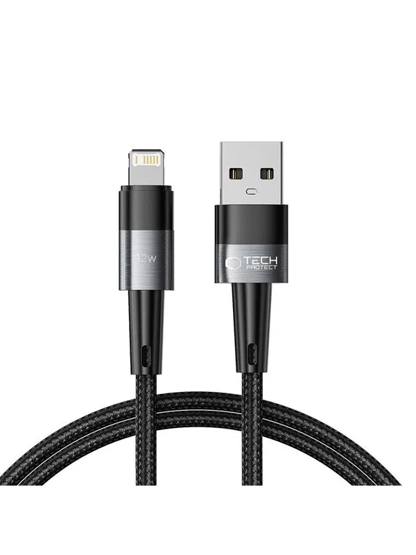 Tech-Protect UltraBoost Lightning / Lightning 12W 2.4A 1m Cable - Grey