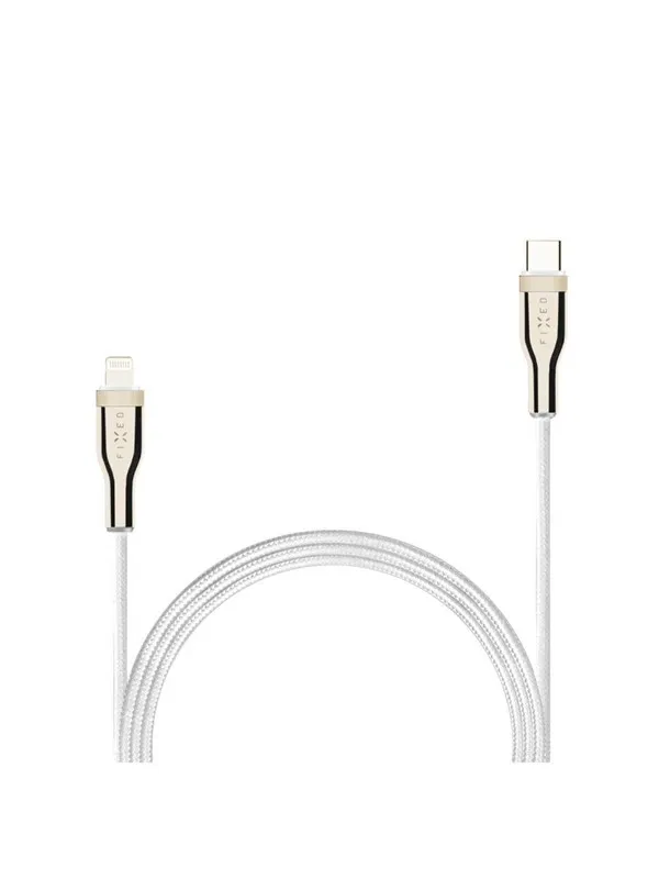 FIXED METAL - USB-C <-> Lightning - 2m - Hvit