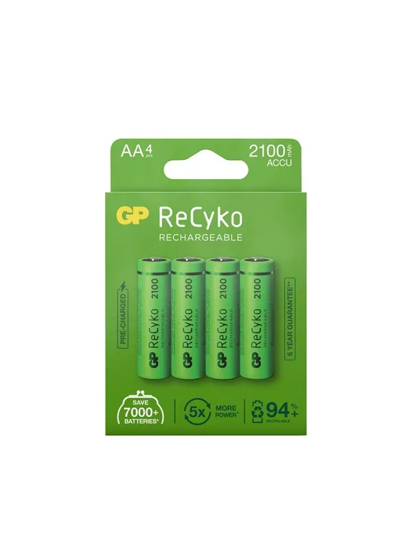 GP ReCyko AA-batteri 2100 mAh 4-pack