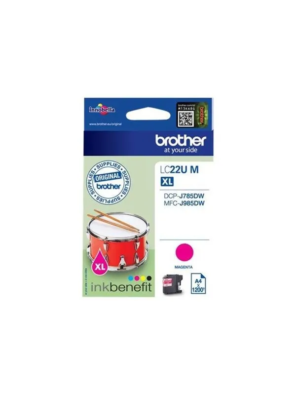 Brother LC22UM - Magenta Ink - Blekkpatron Rød