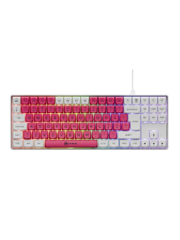 AeroCool Gamiac TKL90G - White/Red - TKL - Kailh Blue