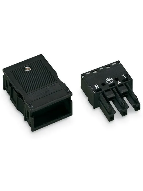 Winsta Socket with strain relief housing 3-pole black
