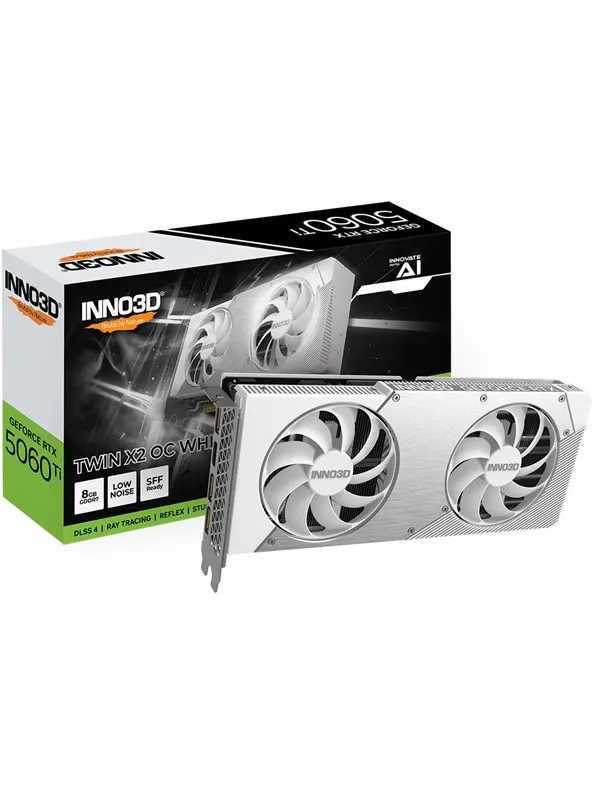 Inno3D GeForce RTX 5060 Ti Twin X2 OC White - 8GB GDDR7 RAM - Grafikkort