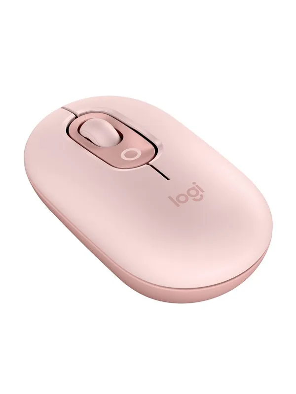 Logitech POP Mouse with Emoji - Rose - Mus - Optisk - 3 knapper - Rosa