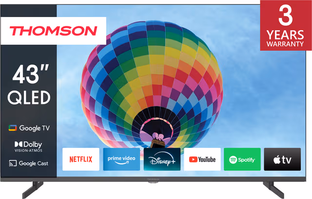 Thomson Google 43" QG4S14 4K QLED smart-TV (2024/sideføtter)