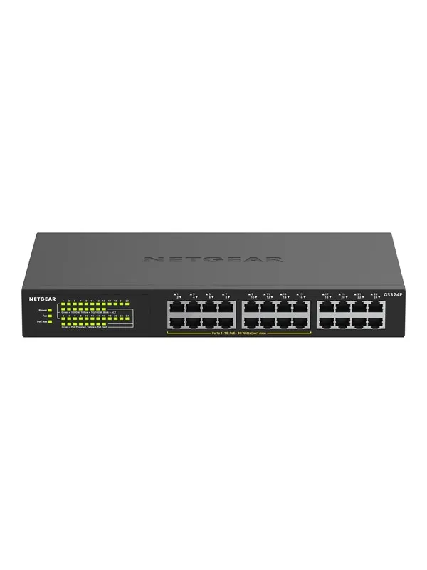Netgear GS324P 24-Port Gigabit Ethernet Unmanaged Switch with 16-Ports PoE+ (190W)