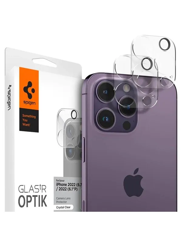 Spigen Glass Optik 2 Pack - clear - iPhone 14 Pro/iPhone 14 Pro Max