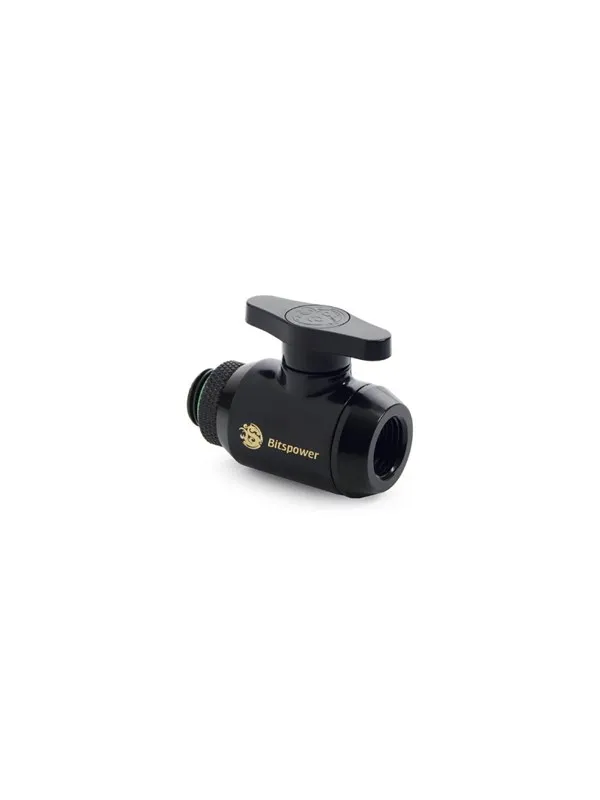 Bitspower Matt Black Mini Valve Rotary G1/4"& Inner G14"With Black Handle