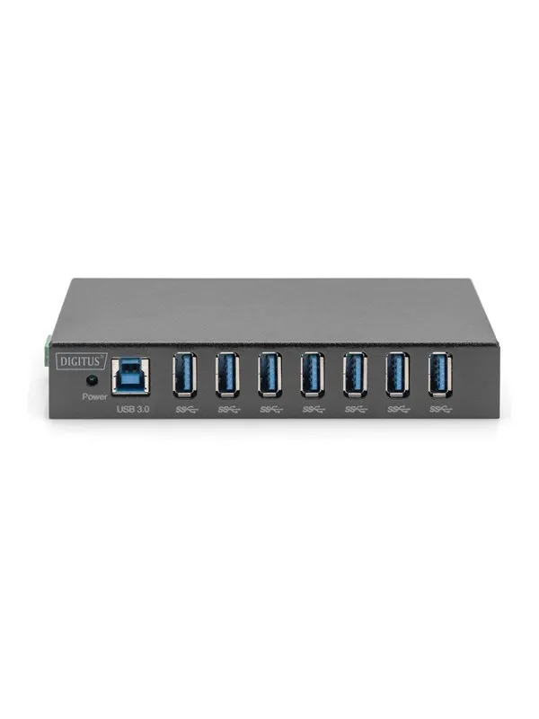 DIGITUS - hub - industrial line - 7 ports USB-hub - USB 3.2 - 7 porter - Svart