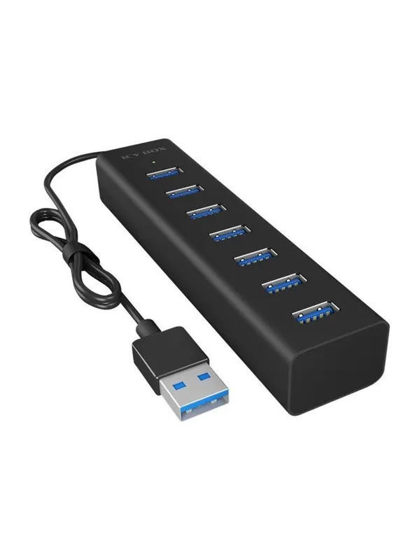 ICY BOX IB-HUB1700-U3 USB-hub - USB 3.2 - 7 porter - Svart