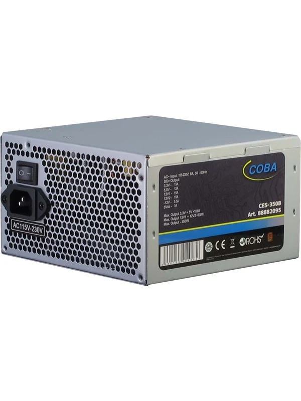 Inter-Tech Coba CES-350B Strømforsyning (PSU) - 350 Watt - 120 mm - ATX - 80 Plus Bronze sertifisert
