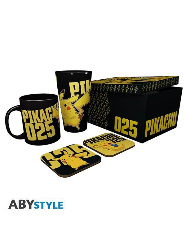 ABYstyle - POKEMON Gift Set Glass XXL+Mug+2 Coasters Glow in the dark - Gavepakke