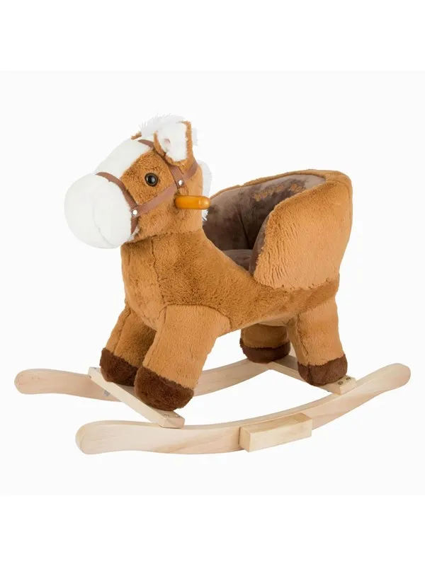 Small Foot - Wooden Rocking Horse Brown with Seat and Sound