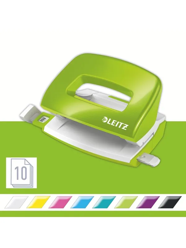 Leitz Hullemaskin  WOW Mini 2 hull/10 ark Grønn