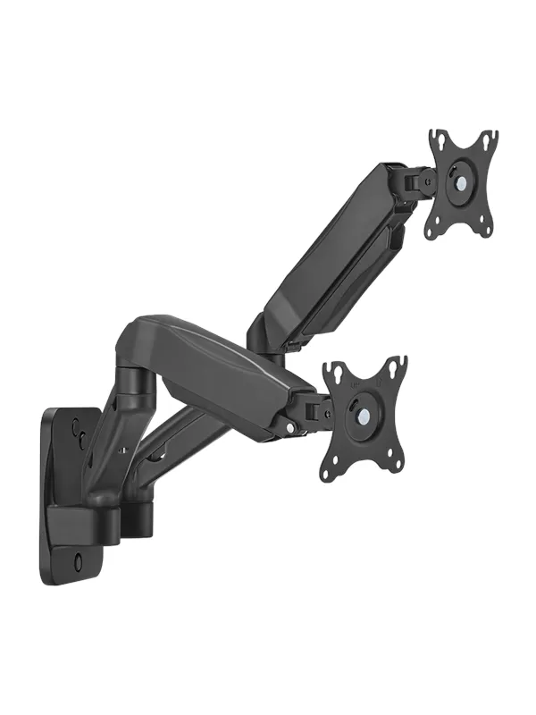 DUTZO Skjermholder for 2 skjermer (17"-32") - Veggmontert-utgave (Svart)