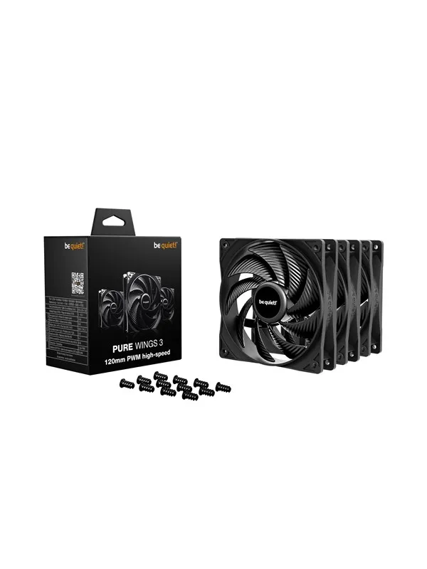 be quiet! Pure Wings 3 120 HS (3-pack) - Kabinettvifte - 120mm - Svart - 30 dBA