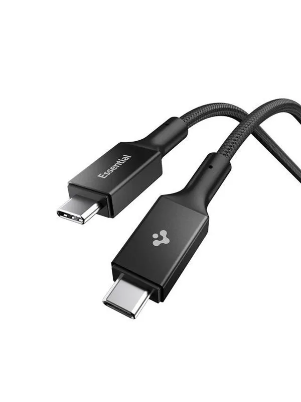Spigen Essential USB C to USB C 100W Fabric Cable - black EB10015CC