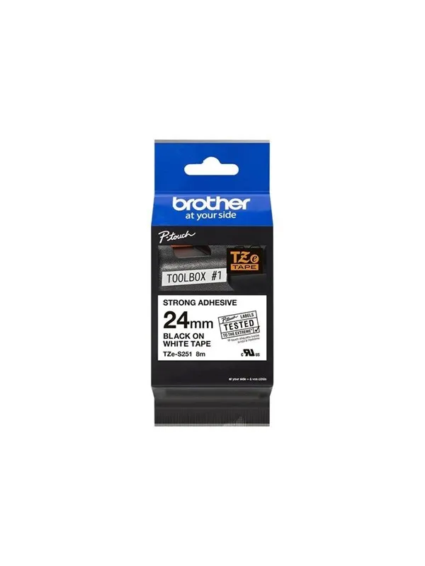 Brother Tape brother 24 mm black/white tze-s251 strong adhesive