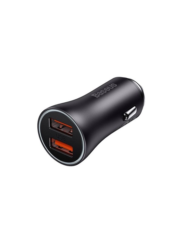 Baseus Golden Contactor Max 2xUSB-A 60W Car Charger - Dark Gray