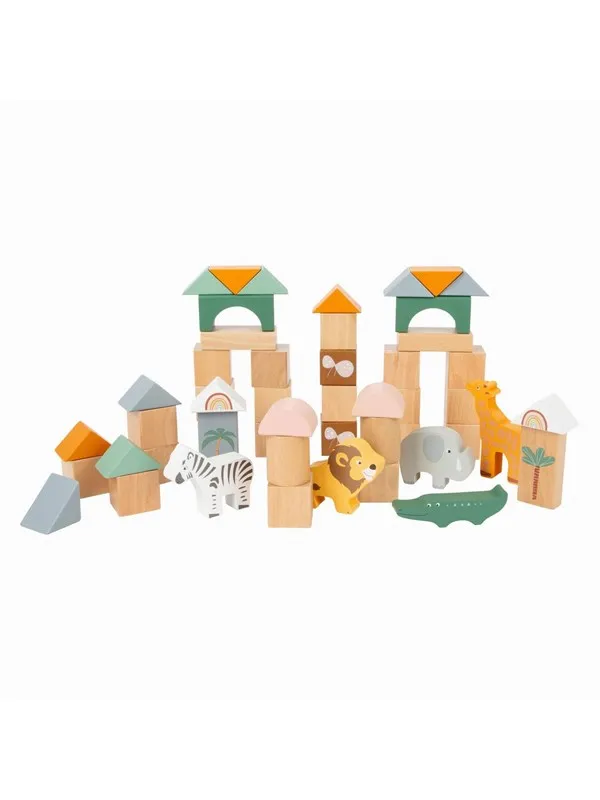 Small Foot - Wooden Building Blocks Safari 50dlg.