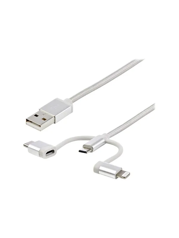 StarTech.com USB Multi Charging Cable - Lightning USB-C Micro-USB - USB cable - 1 m