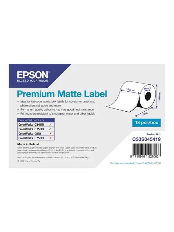 Epson Premium - Matte - Roll (10.2 cm x 35 m)