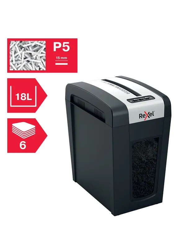 Rexel Secure MC6-SL Whisper-Shred ™ mikrokutt makuleringsmaskin P5