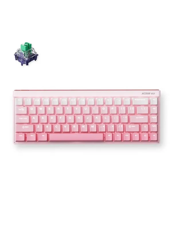 MCHOSE Ace 68 Air Kailh Magnetic God Hall Effect - Gamingtastatur - Uten numpad - Engelsk (USA) - Rosa