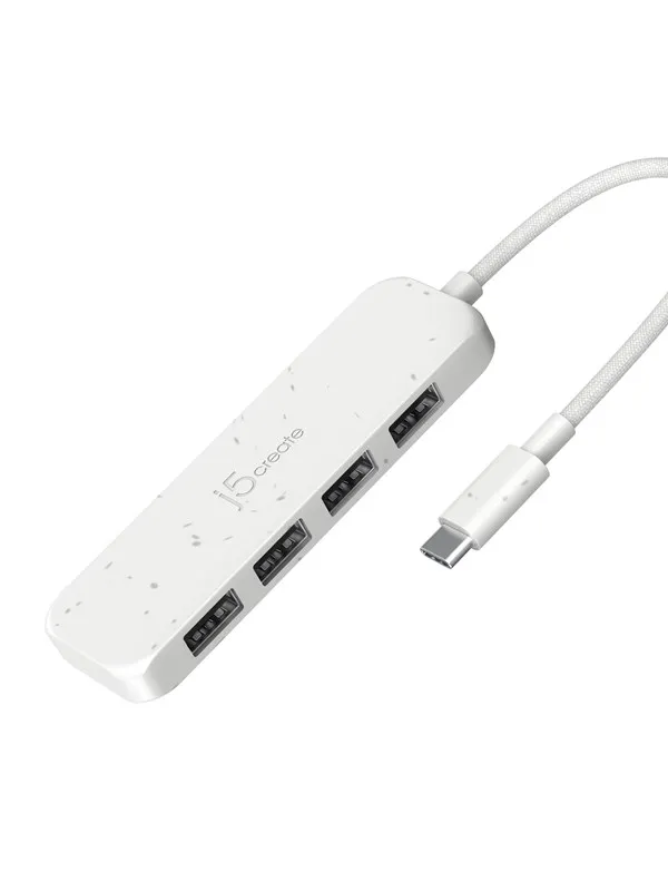 j5create 4-Port Type-A Gen2 Hub USB-hub - USB 3.2 - 4 porter - Hvit
