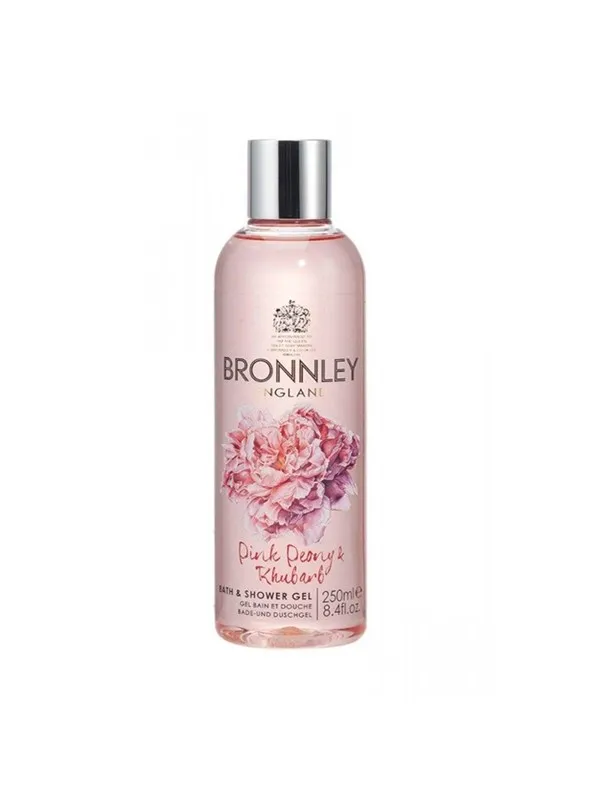 Bronnley Pink Peony & Rhubarb Cleansing Shower Gel, For All Skin Types, 250 ml