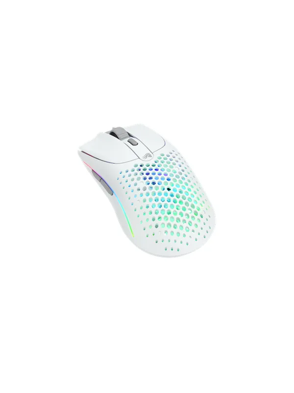Glorious Model O Wireless 2 - Matte White - Gaming mus - Optisk - 6 - Svart med RGB-lys