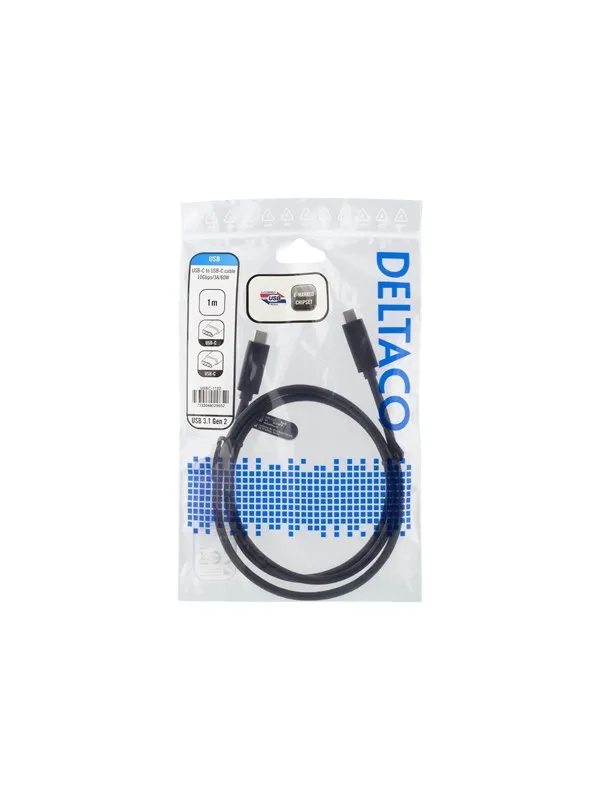 Deltaco - USB-C cable - 24 pin USB-C to 24 pin USB-C - 1 m