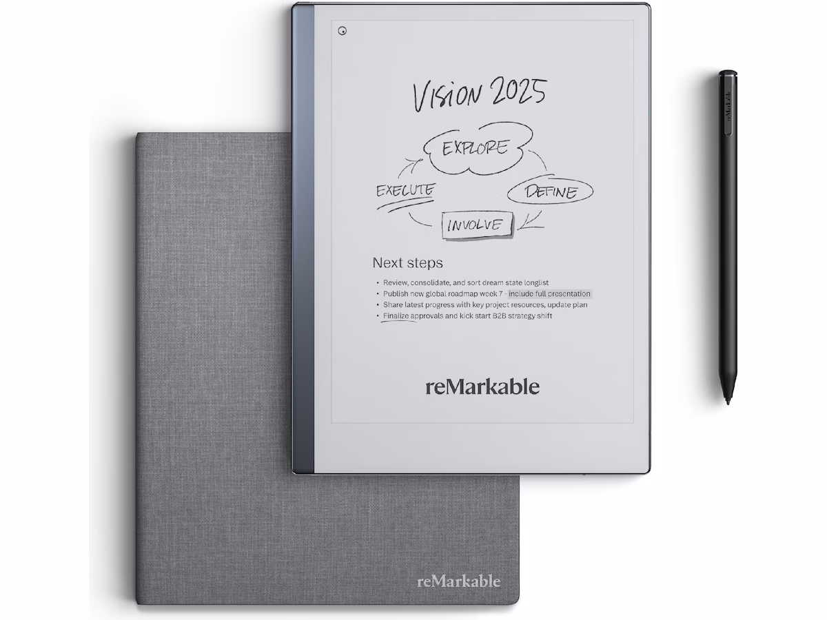 reMarkable 2 10,3" 8GB inkl. Marker Plus og Book Folio (grå polymervev)