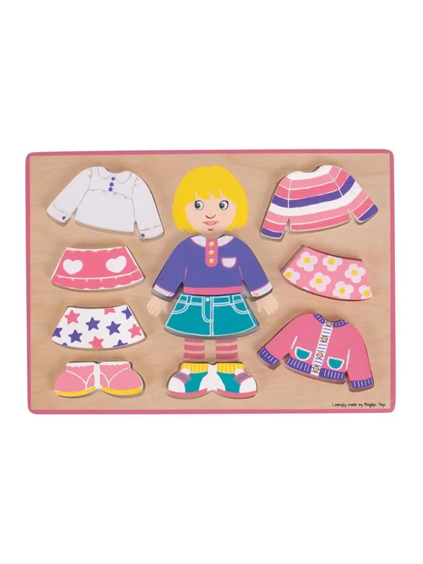 Bigjigs Wooden Dress Up Puzzle Girl 10pcs.