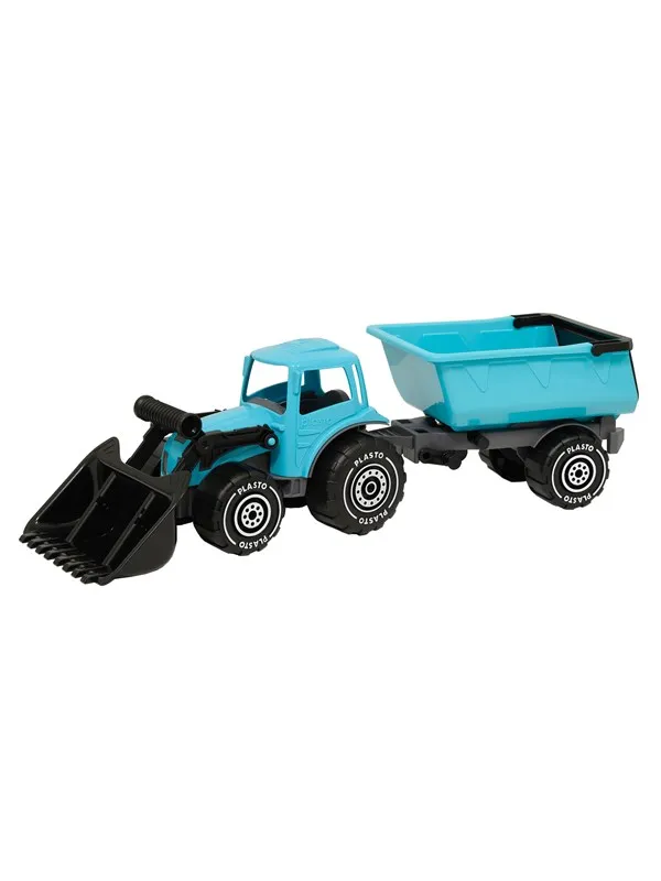 Plasto  Tractor with frontloader & trailer 56.5 cm