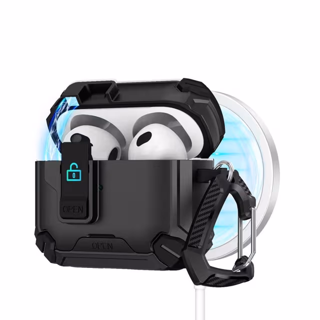 Magnetisk AirPods 4-deksel: TPU PC-beskyttelsesdeksel med stativ kompatibelt med Apple AirPods 4