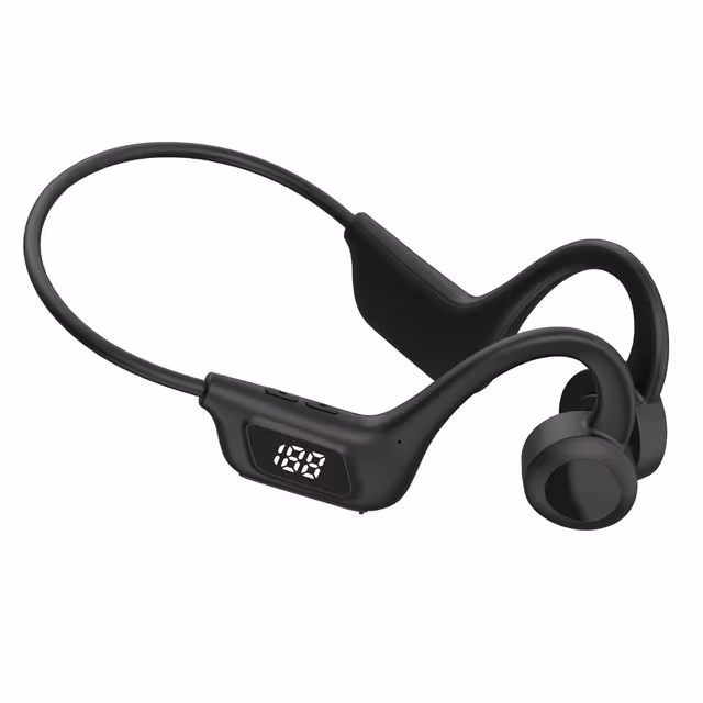 Sportshodetelefoner Digital Display Bluetooth 5.1 Svart