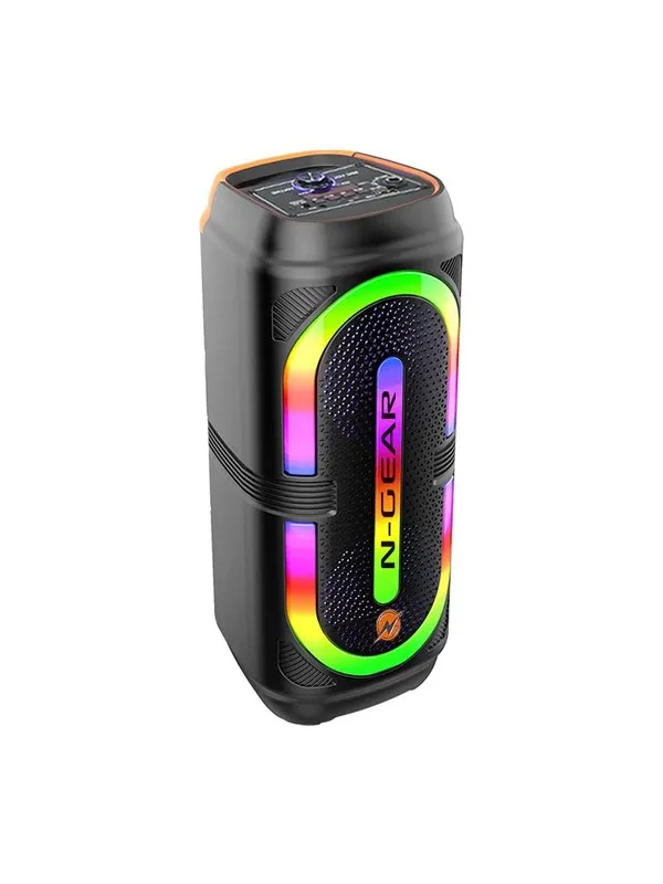 N-Gear Let's Go Party 24C - Bluetooth Speaker - Karaoke Set - Party Box with Microphone - Black