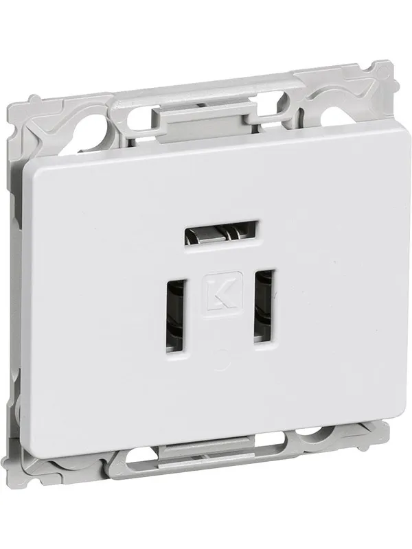 LK Opus66 telephone outlet 3p - flush white