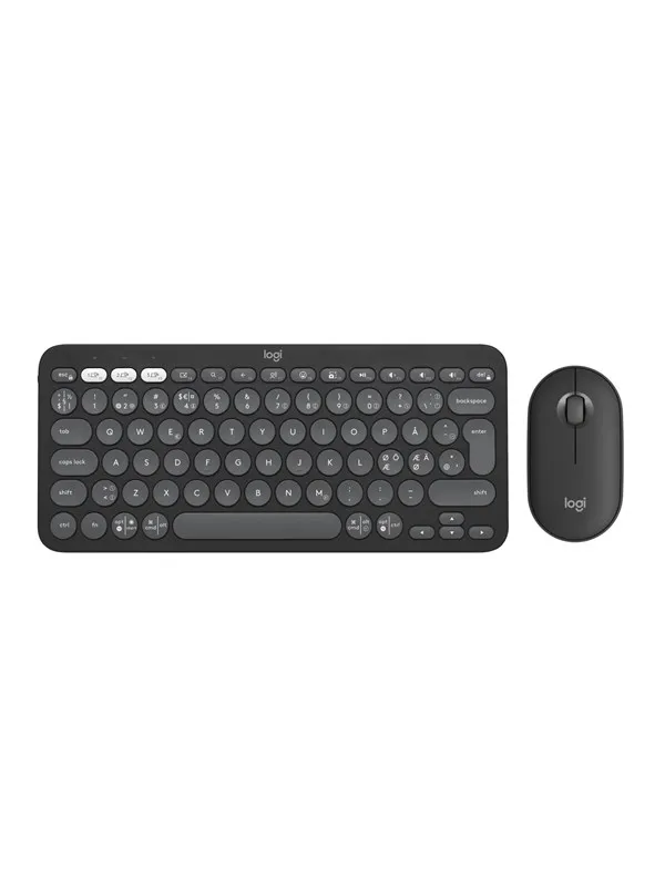 Logitech Pebble 2 Combo Wireless Keyboard/Mouse - Tonal Graphite - Tastatur & Mussett - Nordisk - Svart