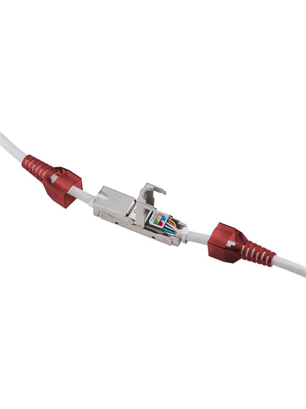 Pro Toolless cable connector CAT 6 STP shielded - Rød