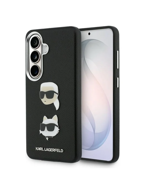 Karl Lagerfeld Saffiano Double Heads Metal Case for Samsung Galaxy S26+ - Black