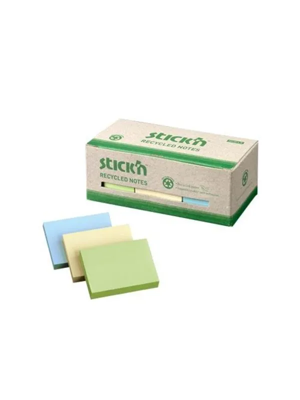 Stick'n Recycled - notes - 38 x 51 mm - 1200 sheets (12 x 100)